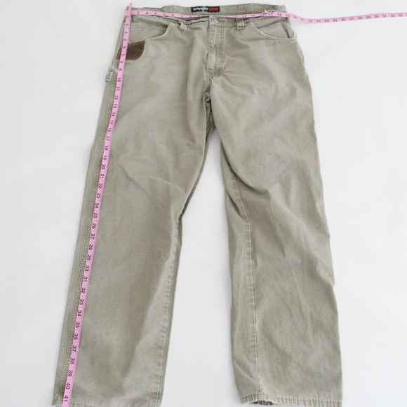 Vintage  Wrangler RIGGS Workwear Green Carhartt Style Size 38x34 - Picture 3 of 13